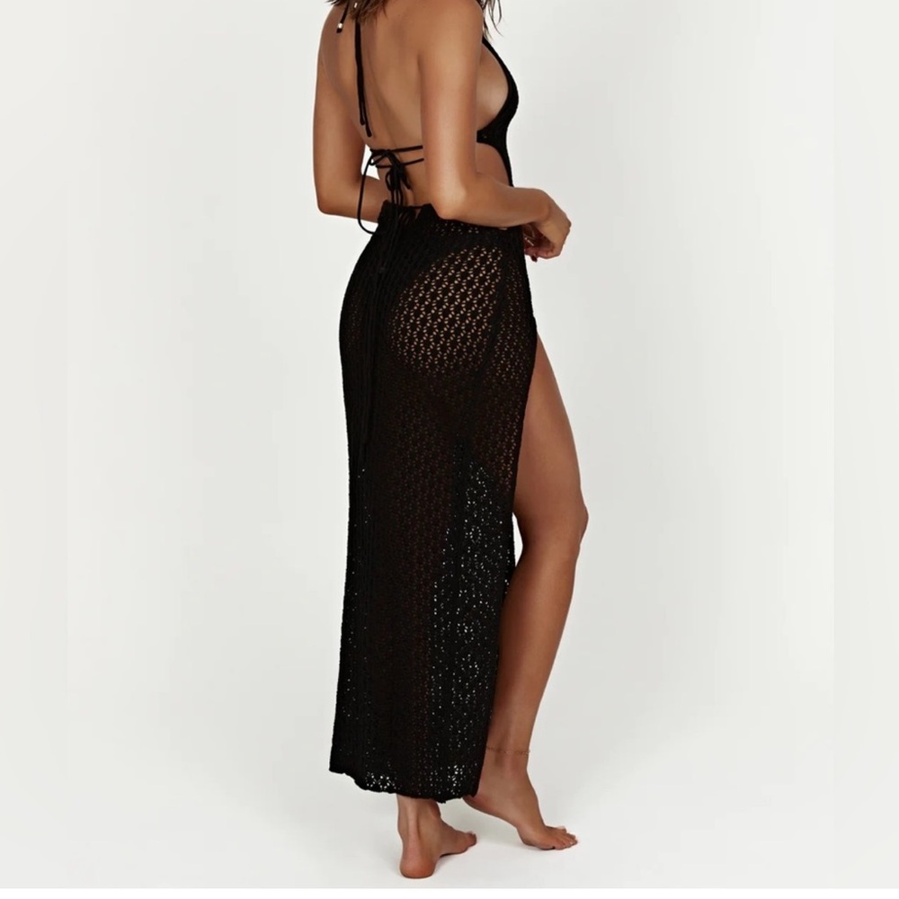 Meshki Malia Cut Out Crochet Maxi Dress